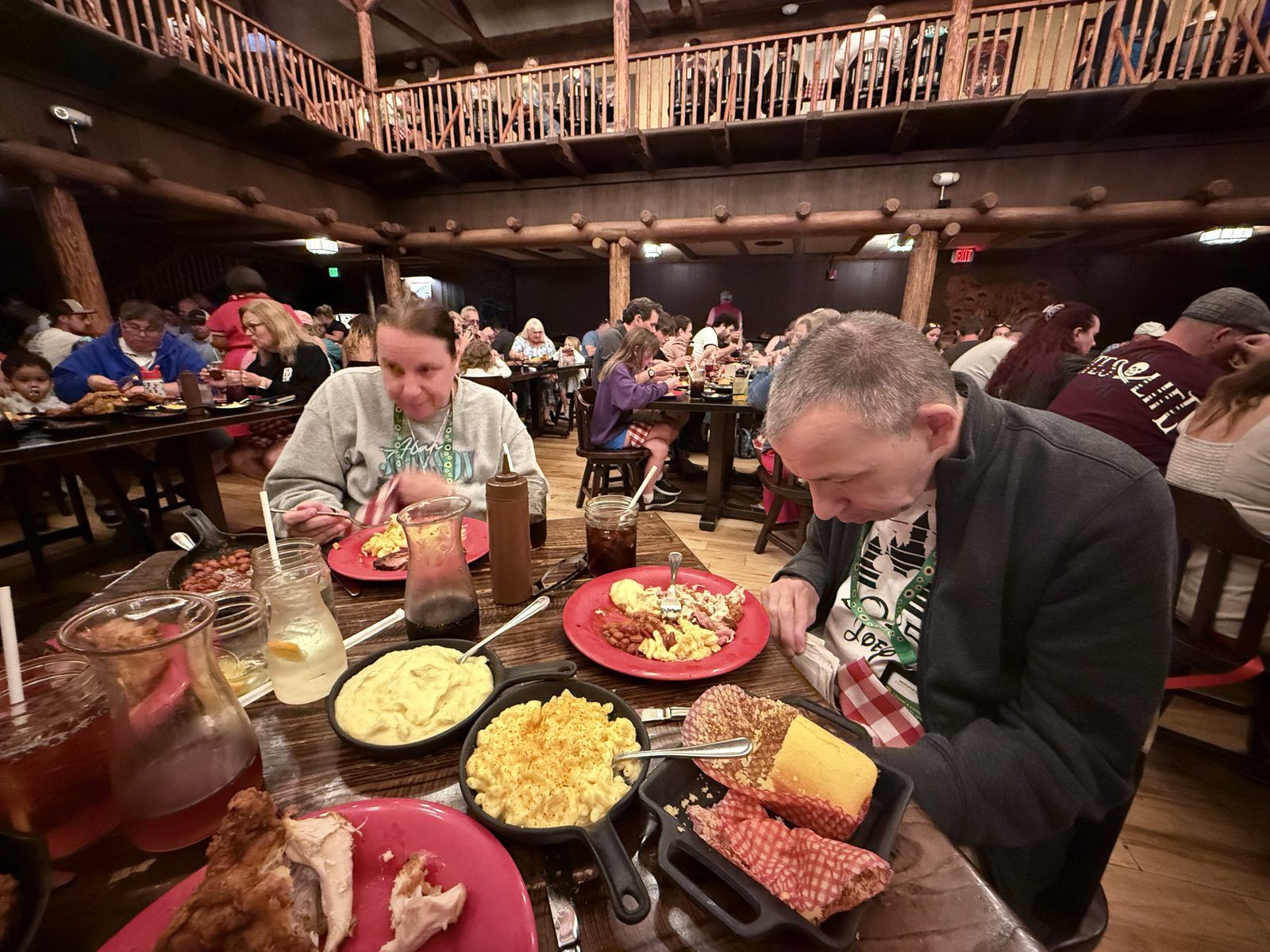 J&J at our table at the Hoop-Dee-Doo Musical Revue in Pioneer Hall